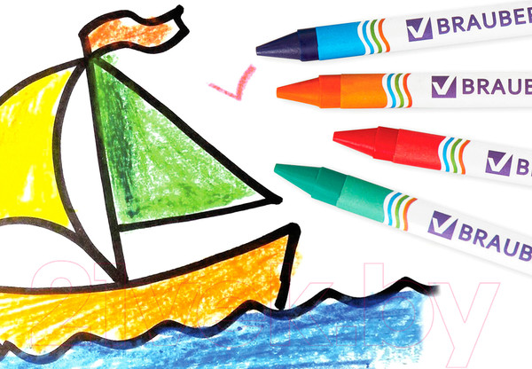 Изображение товара Восковые мелки Brauberg Пифагор / 222964 (24цв)