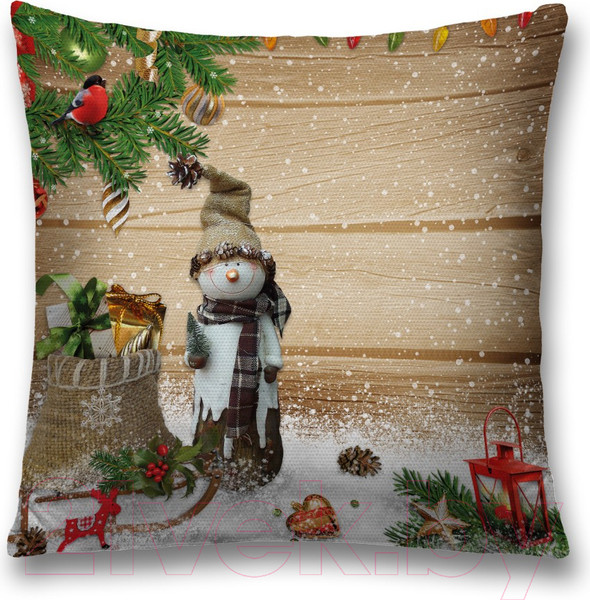 Изображение товара Наволочка декоративная JoyArty Обаятельный снеговик / sl_78666