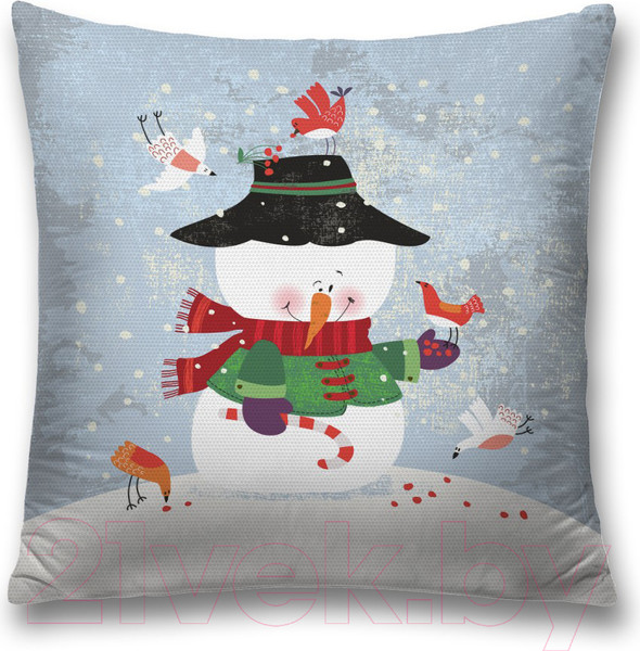 Изображение товара Наволочка декоративная JoyArty Дружелюбный снеговик / sl_78071