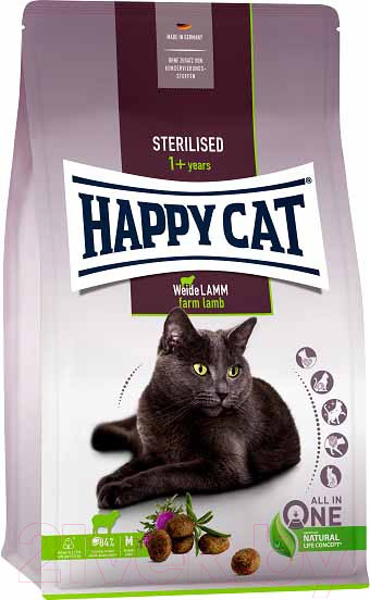 Изображение товара Сухой корм для кошек Happy Cat Sterilised Weide-Lamm Пастбищный ягненок / 70586 (10кг)