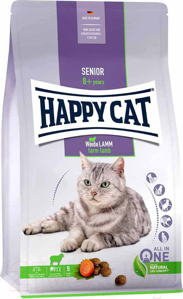 Изображение товара Сухой корм для кошек Happy Cat Senior Weide-Lamm Ягненок / 70615 (4кг)