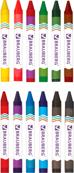 Изображение товара Восковые мелки Brauberg 222966 (12цв)