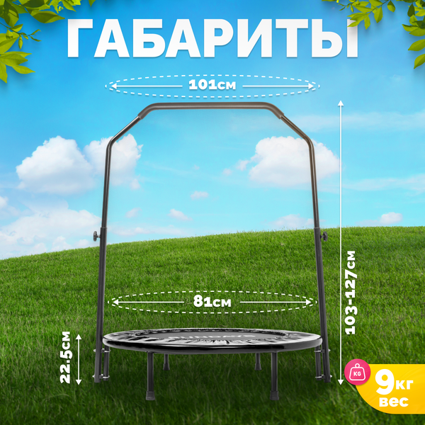 Изображение товара Батут для джампинга Sundays D101 (черный, с ручкой)