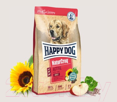 Изображение товара Сухой корм для собак Happy Dog NaturCroq Active Птица, телятина / 60530  (15кг)