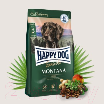 Изображение товара Сухой корм для собак Happy Dog Sensible Montana Конина, картофель / 60486 (4кг)
