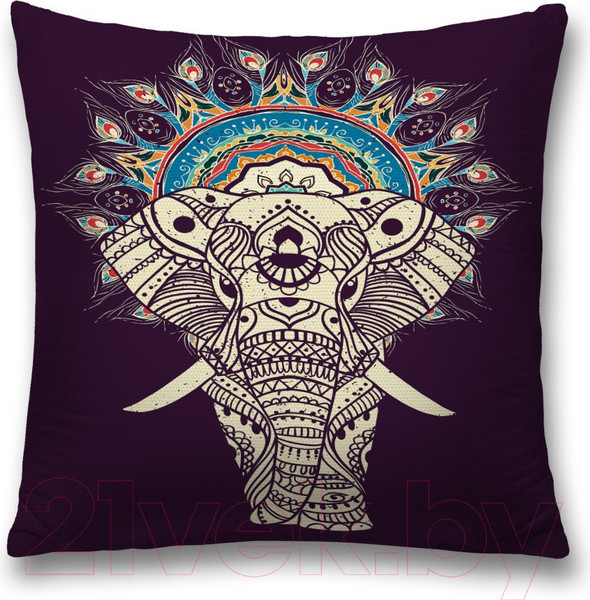 Изображение товара Наволочка декоративная JoyArty Узорчатый индийский слон / sl_30364