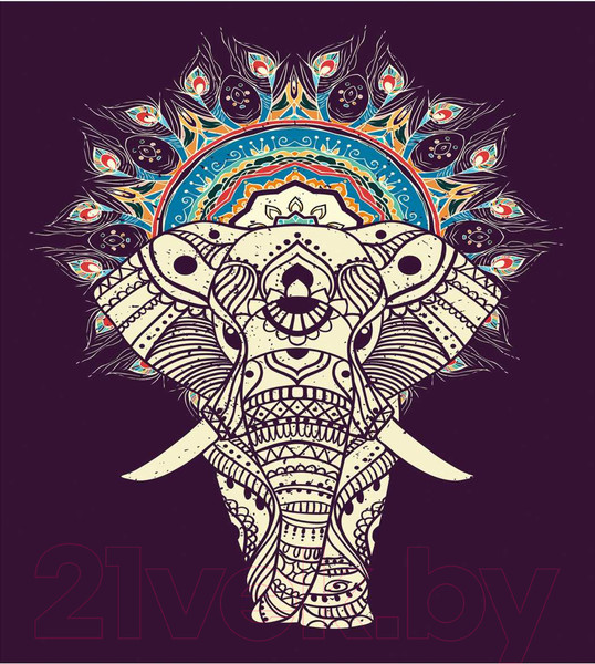 Изображение товара Наволочка декоративная JoyArty Узорчатый индийский слон / sl_30364