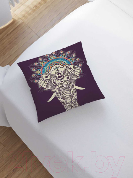 Изображение товара Наволочка декоративная JoyArty Узорчатый индийский слон / sl_30364
