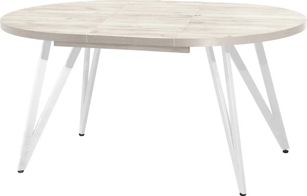 Изображение товара Обеденный стол Millwood Женева 3 Л раздвижной D100-140x100x76 (дуб белый Craft/металл белый)
