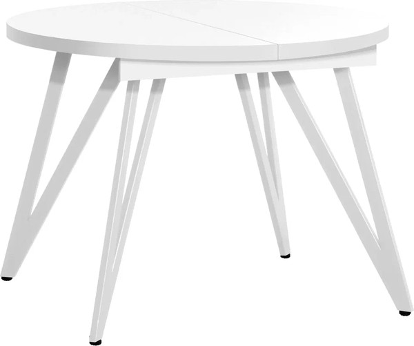 Изображение товара Обеденный стол Millwood Женева 3 Л раздвижной D100-140x100x76 (белый/металл белый)