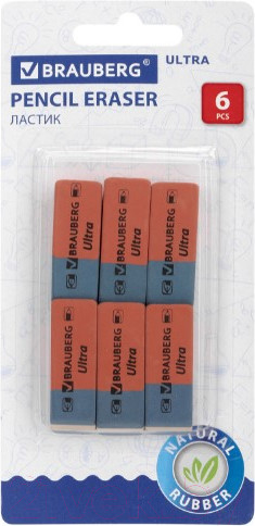 Изображение товара Набор ластиков Brauberg Ultra / 229599 (6шт)