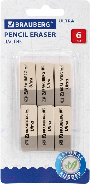 Изображение товара Набор ластиков Brauberg Ultra / 229600 (6шт)