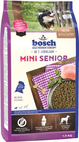 Изображение товара Сухой корм для собак Bosch Petfood Mini Senior / 5215001 (1кг)