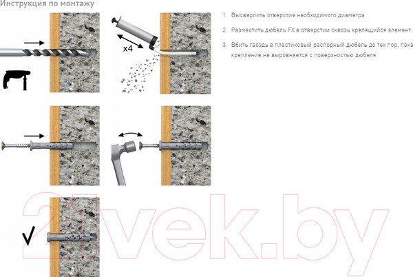 Изображение товара Дюбель-гвоздь Koelner FX-06C040 (100шт)