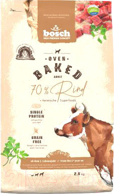 Изображение товара Сухой корм для собак Bosch Petfood HPC Oven Baked Говядина / 3395025 (2.5кг)