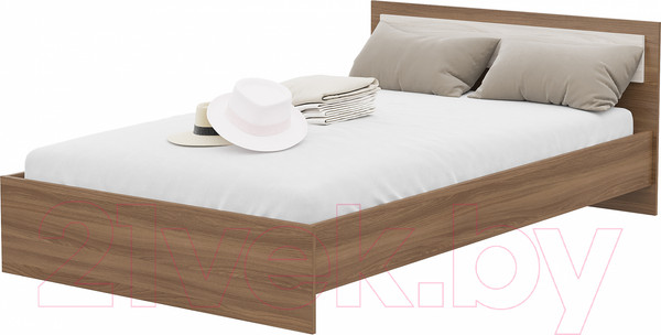 Изображение товара Полуторная кровать Стендмебель Гармония КР-609 120x200 (ясень шимо светлый/ясень шимо темный)