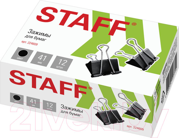 Изображение товара Зажим для бумаги Staff Everyday / 224609 (12шт)