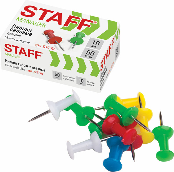 Изображение товара Кнопки канцелярские Staff 224770 (50шт)