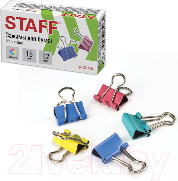 Изображение товара Зажим для бумаги Staff Profit / 229050 (12шт)