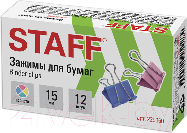 Изображение товара Зажим для бумаги Staff Profit / 229050 (12шт)