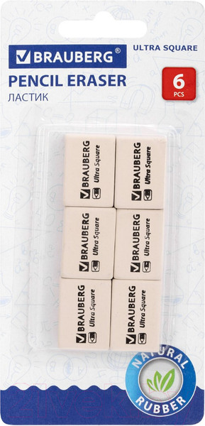 Изображение товара Набор ластиков Brauberg Ultra Square / 229603 (6шт)