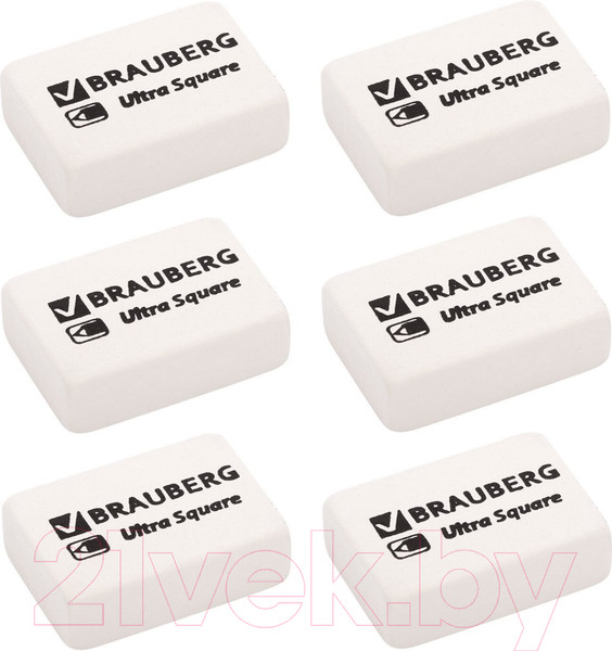 Изображение товара Набор ластиков Brauberg Ultra Square / 229603 (6шт)