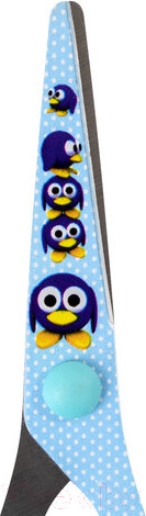 Изображение товара Ножницы канцелярские Brauberg Kid Series Пингвины / 232271 (голубой)