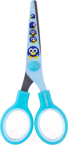 Изображение товара Ножницы канцелярские Brauberg Kid Series Пингвины / 232271 (голубой)