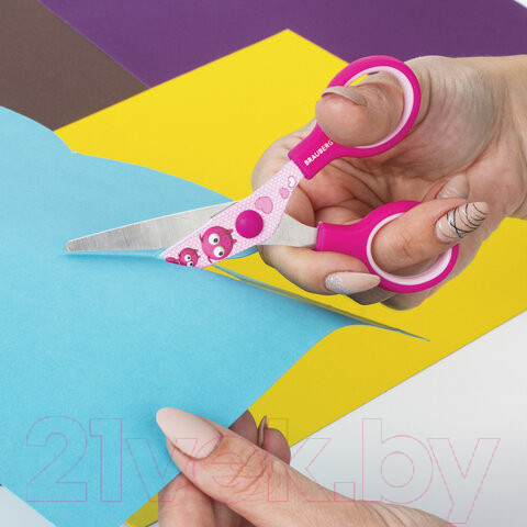 Изображение товара Ножницы канцелярские Brauberg Kid Series Поросята / 232272 (розовый)