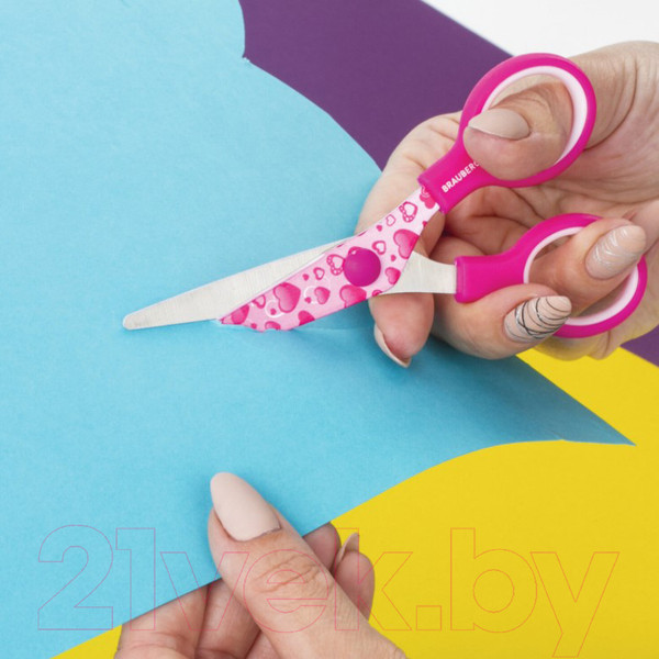 Изображение товара Ножницы канцелярские Brauberg Kid Series Сердечки / 232275 (малиновый)