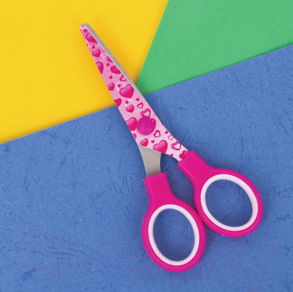 Изображение товара Ножницы канцелярские Brauberg Kid Series Сердечки / 232275 (малиновый)