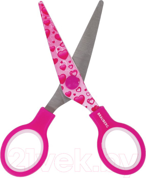 Изображение товара Ножницы канцелярские Brauberg Kid Series Сердечки / 232275 (малиновый)