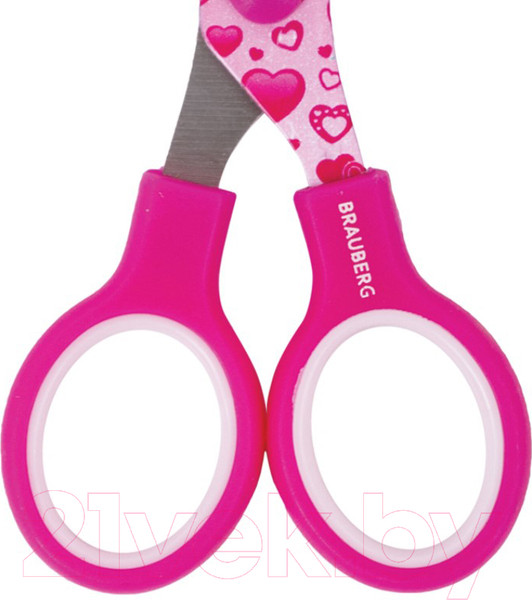 Изображение товара Ножницы канцелярские Brauberg Kid Series Сердечки / 232275 (малиновый)