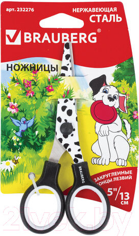 Изображение товара Ножницы канцелярские Brauberg Kid Series Далматин / 232276 (черный/белый)