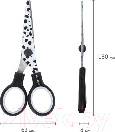 Изображение товара Ножницы канцелярские Brauberg Kid Series Далматин / 232276 (черный/белый)
