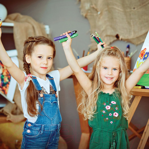 Изображение товара Набор цветных карандашей Юнландия В гостях у букашек / 181378 (12цв)