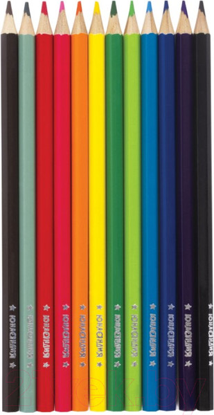 Изображение товара Набор цветных карандашей Юнландия В гостях у букашек / 181378 (12цв)