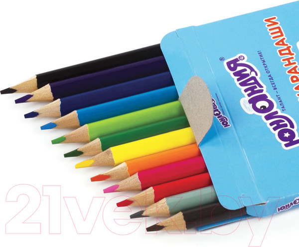 Изображение товара Набор цветных карандашей Юнландия Быстрее всех / 181388 (12цв)