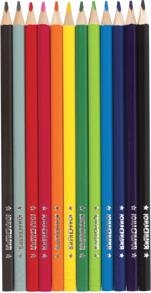 Изображение товара Набор цветных карандашей Юнландия Быстрее всех / 181388 (12цв)