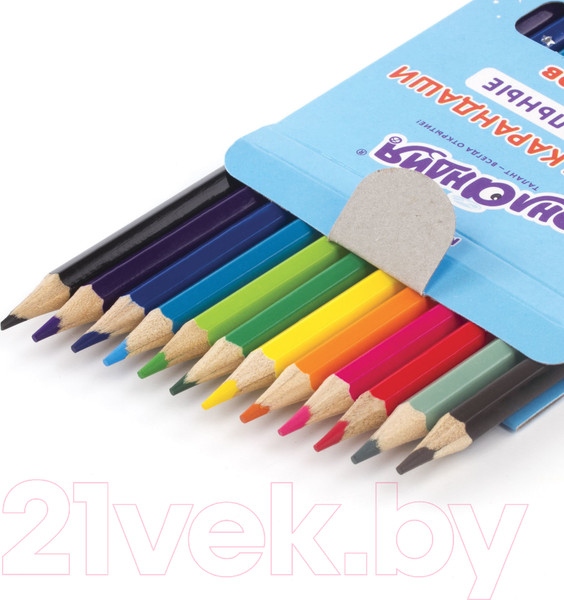 Изображение товара Набор акварельных карандашей Юнландия Юный волшебник / 181402 (12цв)