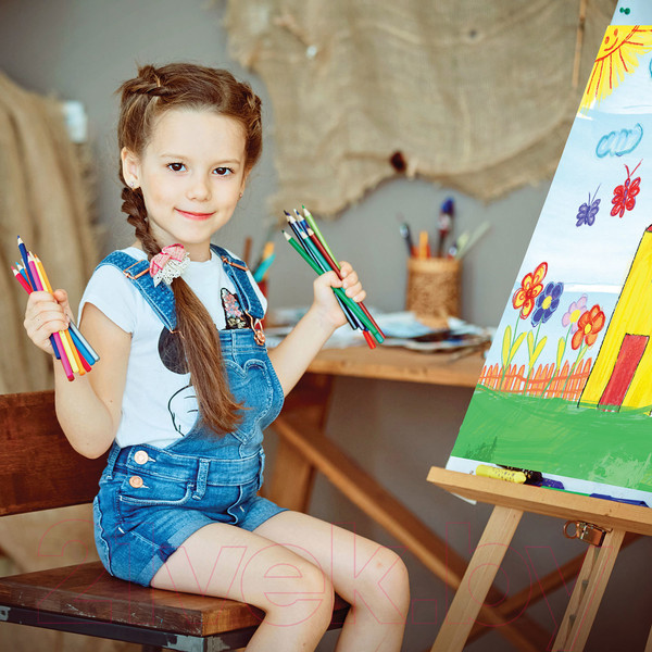 Изображение товара Набор акварельных карандашей Юнландия Юный волшебник / 181402 (12цв)