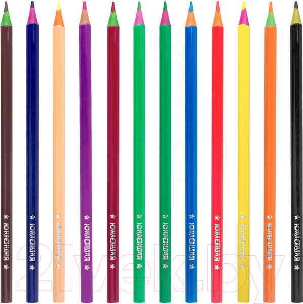 Изображение товара Набор цветных карандашей Юнландия Карнавал / 181684 (12цв)