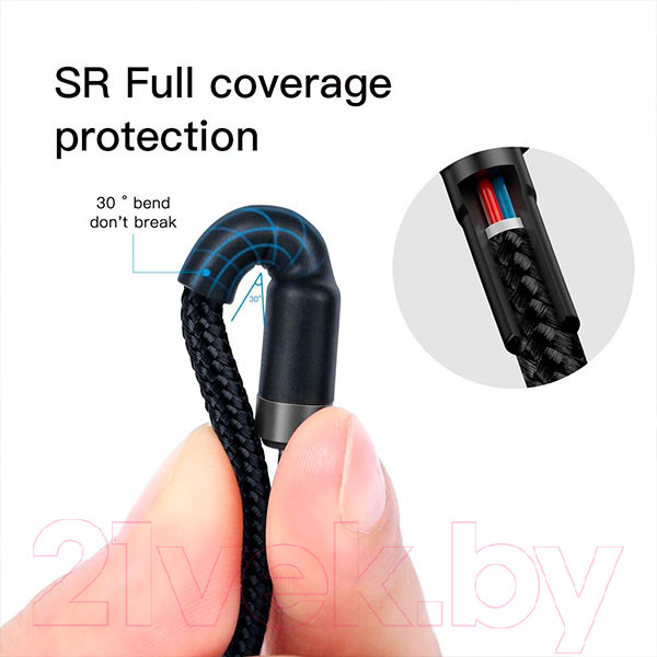 Изображение товара Кабель Baseus CATKLF-GG1 (1м, серый/черный)