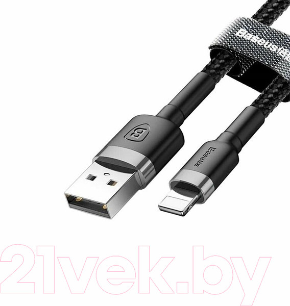 Изображение товара Кабель Baseus CALKLF-CG1 (2м, серый/черный)