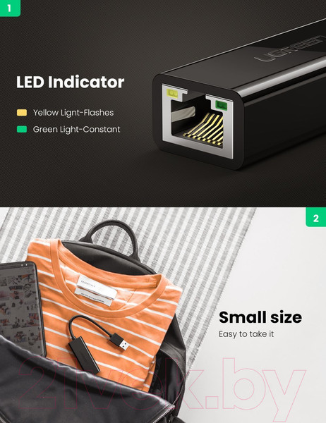 Изображение товара Адаптер Ugreen CR111 / 20256 (черный)