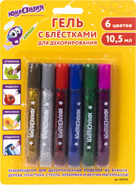 Изображение товара Гель художественный Юнландия 662249 (6шт)
