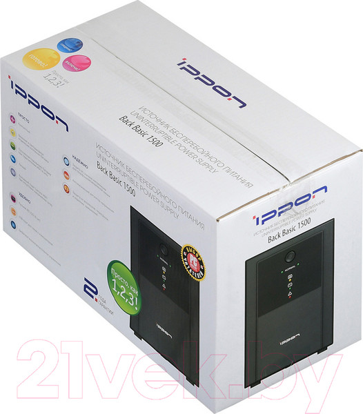 Изображение товара ИБП IPPON Back Basic 1500 (черный)