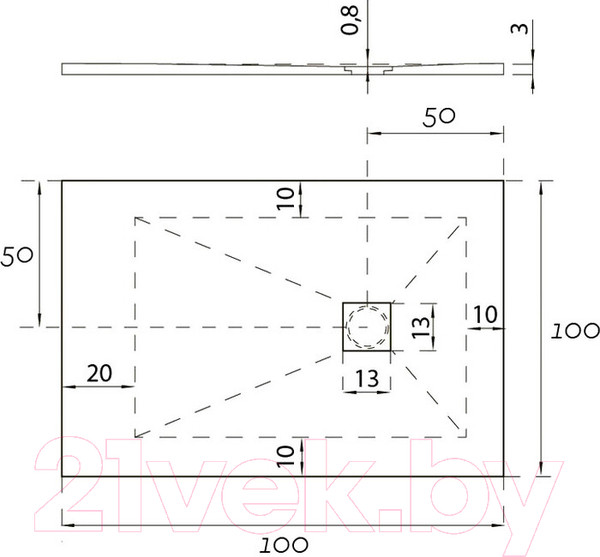 Изображение товара Душевой поддон Aquanet Pleasure New 100x100 / 258889