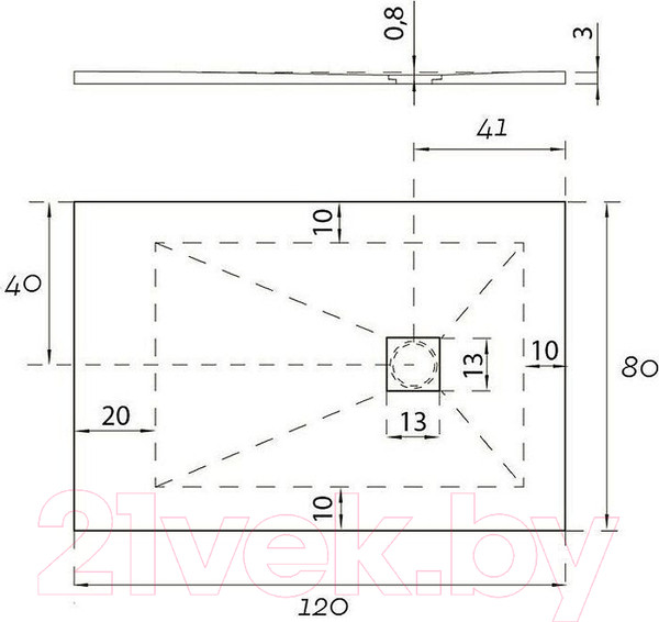 Изображение товара Душевой поддон Aquanet Pleasure New 120x80 / 258890