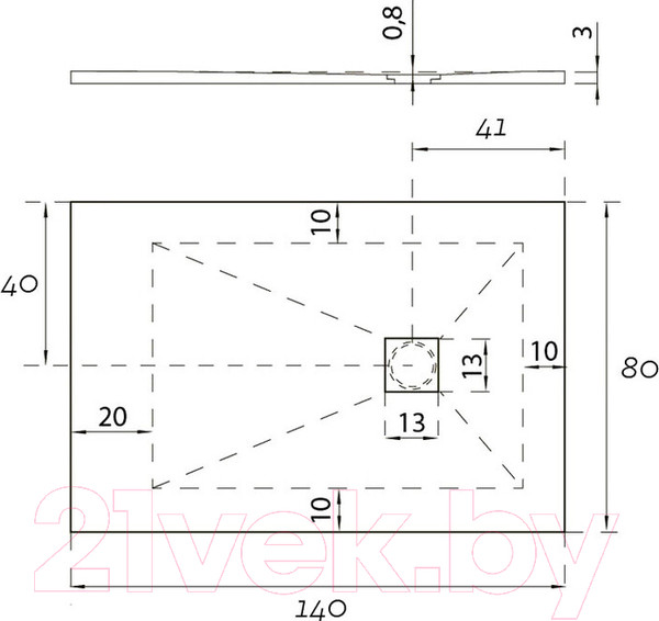 Изображение товара Душевой поддон Aquanet Pleasure New 140x80 / 258878